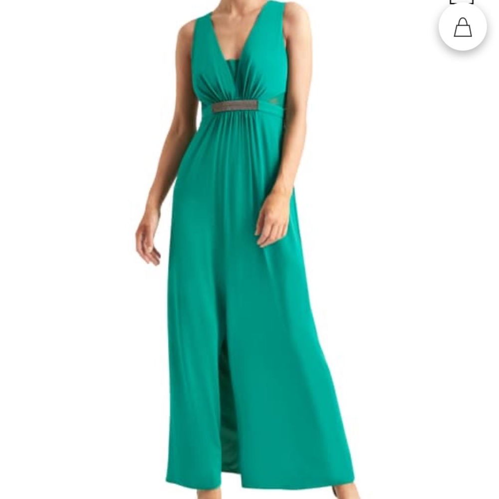 Halston Heritage Green Maxi Dress
